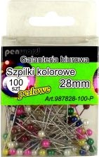 Adatėlės- smeigtukai su spalvota galvute, 100 vnt. Nr. 987828-S PENWORD