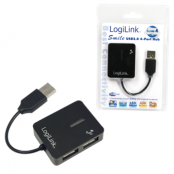 Logilink šakotuvas USB 2.0 4 - port, juodas