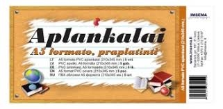 Aplankalai A5 praplatinti su spalvotais kraštais PVC 100, 5 vnt.