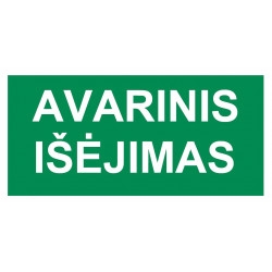 Lipdukas avarinis išėjimas PV 180X100mm