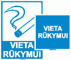 Lipdukas ,, Rūkymo vieta'' 200x200mm