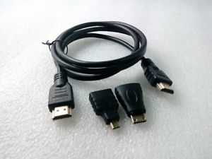 Kabelis HDMI su perėjimais Mini-HD, Micro-HD