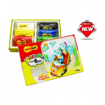 Plastilinas 6 spalvų 120g netoksiškas Colokit