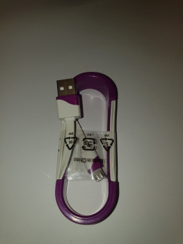 Kabelis plokščias USB<->Micro USB 1m.