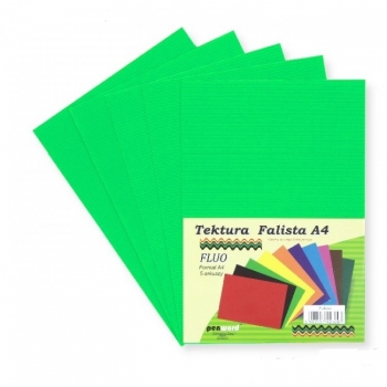 Kartonas gofruotas A4 5l. FLUO žalias PENWORD