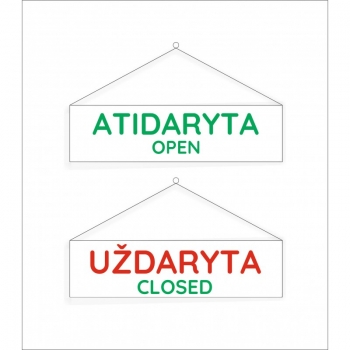 Lentelė ATIDARYTA-UŽDARYTA 30x8cm.