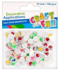 Akytės spalvotos dekoracijoms 10mm, 100 vnt CRAFT-FUN