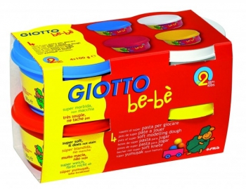 Plastilinas Fila Giotto Bebe 4x100g geltonas, mėlynas, raudonas, baltas