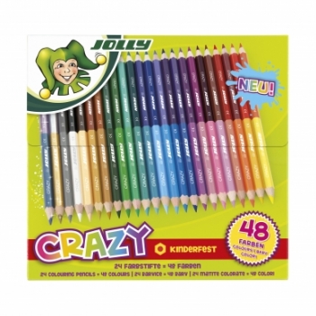 Spalvoti pieštukai SUPERSTICKS CRAZY, Jolly, 24 vnt. = 48 sp.