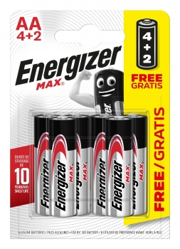 Baterija ENERGIZER MAX LR03 AA BL6 1 vnt.