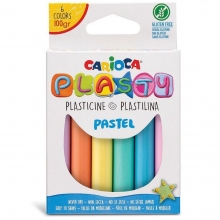 Plastilinas CARIOCA PLASTY, pastelinių spalvų, 100 gr, 6 vnt