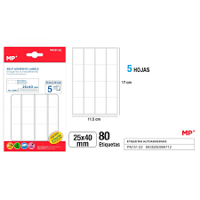 Lipnios etiketės MP 12x30mm baltos 175vnt