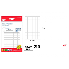 Lipnios etiketės MP 16x22mm baltos 210vnt