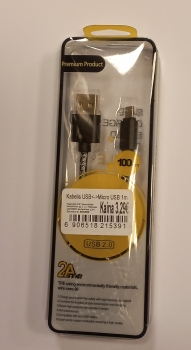 Kabelis USB<-> Micro USB 1m