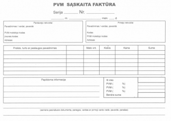 PVM sąskaita-faktūra A5 SC 1+2 Nr.