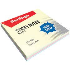 Lipnūs lapeliai Berlingo Ultra sticky 4 spl, 75x75 mm. 100 vnt.