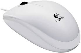 Kompiuterinė pelė su laidu USB Logitech B100 baltos sp