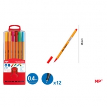 Spalvotų tušinukų rinkinys MP 0,4mm 12vnt