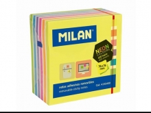 Lipnių lapelių kubas Milan NEON, 76x76mm 400 lap, 6 neoninės spalvos