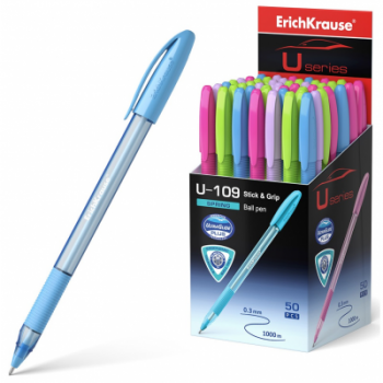 Ultra glide tušinukas U-109 SPRING STICK&GRIP, ErichKrause, 1.0mm, mėlynos sp.