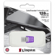 Kingston DataTraveler DT Micro Duo 3C 128 GB, USB Type-C and Type-A, Purple