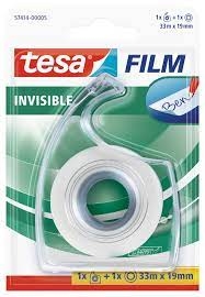 Permatoma lipni juostelė TESA Invisible Self-Adhesive Tape, 33mx19mm, su dėklu