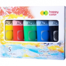 Akrilas Happy Color 5sp. rinkinys x 75ml mixA