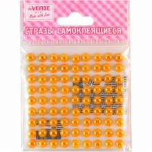 Lipnūs kristalai deVENTE, 4mm, 80vnt, plastikiniai, geltonos spalvos