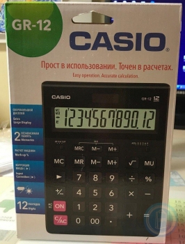 Stalinis skaičiuotuvas CASIO GR-12, 155 x 209 x 35 mm, juoda sp