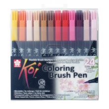 Teptukinių markerių rinkinys Sakura Koi Coloring Brush 24 vnt.