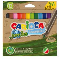 Flomasteriai CARIOCA JUMBO ECOFAMILY, 12 vnt