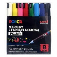 Žymeklių- markerių POSCA PC-3M rinkinys su plakatinias dažais 8 vnt