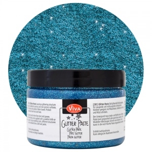 3D gelis su blizgučiais Viva Decor „Glitter-Paste“, 150 ml. safyro spalvos