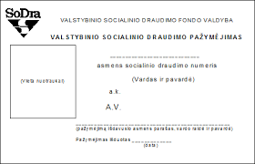 Valst. soc. draudimo pažymėjimo dėklas