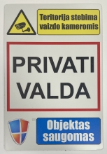 Lentelė magnetinė privati valda, saugoma ir stebima kameromis 300x200