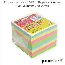 Lapeliai užrašams PENWORD KBK-19 85x85x70mm 739 lap. MIX PASTEL klijuotix