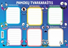 Pamokų tvarkaraštis MONSTRAI, A4, 200 gsm