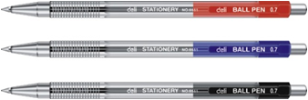 Tušinukas 0.7mm, automatinis, įvairių spalvų Deli Ball-Pen D6511