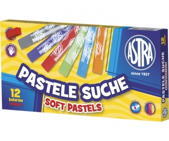 Minkštos sausos pastelės 12 spalvų ASTRA