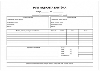 PVM Sąskaitos - faktūros A5x2x50 be numeracijos savekopijuojantis